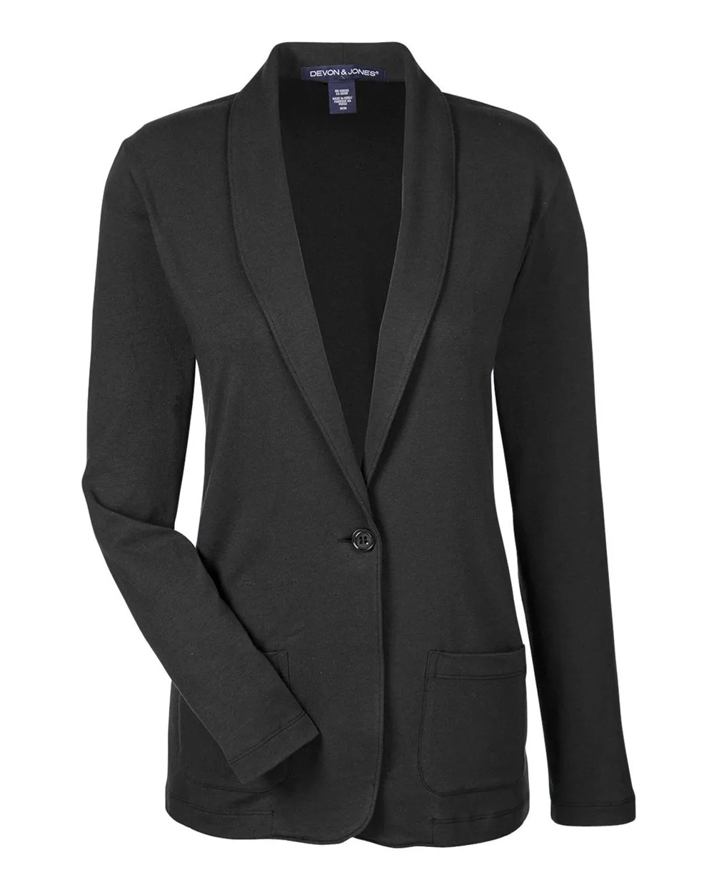 Devon & Jones DP462W Women's Perfect Fit™ Shawl Collar Cardigan — blank garment, front view