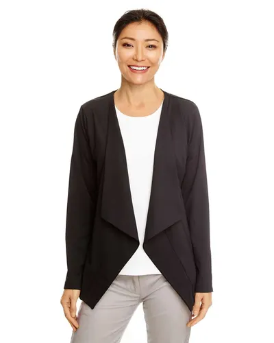 Devon & Jones DP465W Women's Perfect Fit™ Draped Open Cardigan Blazer — blank garment, front view