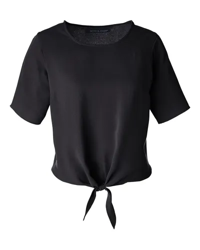 Devon & Jones DP617W Women's Perfect Fit™ Tie Front Blouse — blank garment, front view