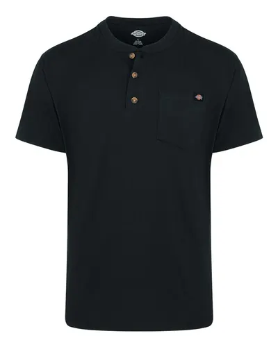 Dickies WS51 Men's Heavyweight Traditional Short Sleeve Henley — blank garment, front view