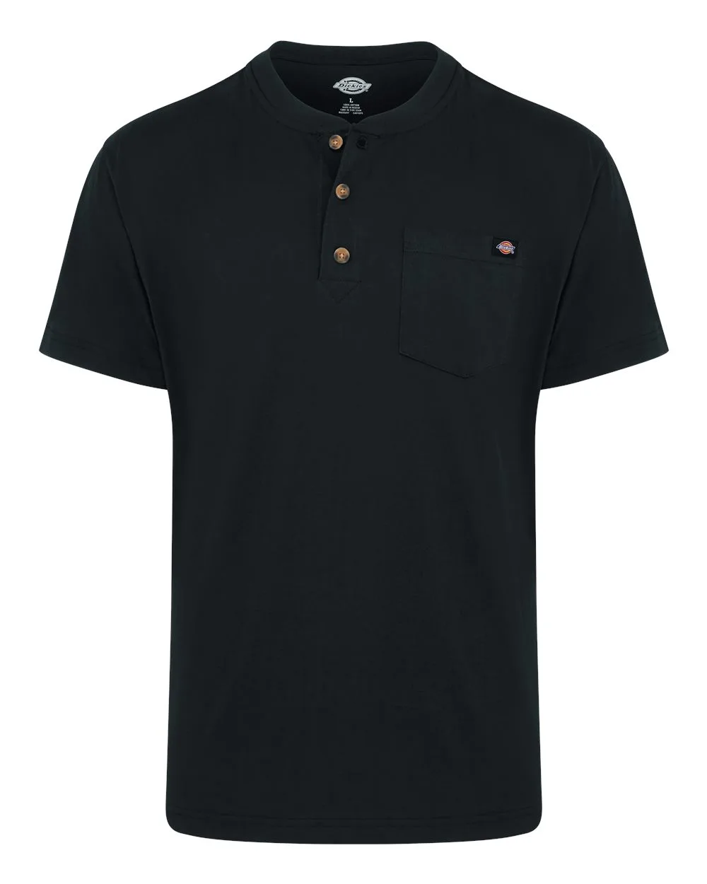 Dickies WS51 Men's Heavyweight Traditional Short Sleeve Henley — blank garment, front view
