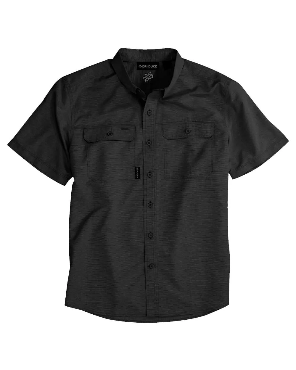 DRI DUCK 4445 Men's Crossroad Woven Short Sleeve Shirt — blank woven shirt, front view
