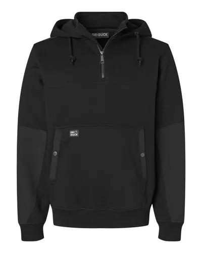 DRI DUCK 7349 Men's Mission Quarter-Zip Hooded Pullover — blank hooded sweatshirt, front view