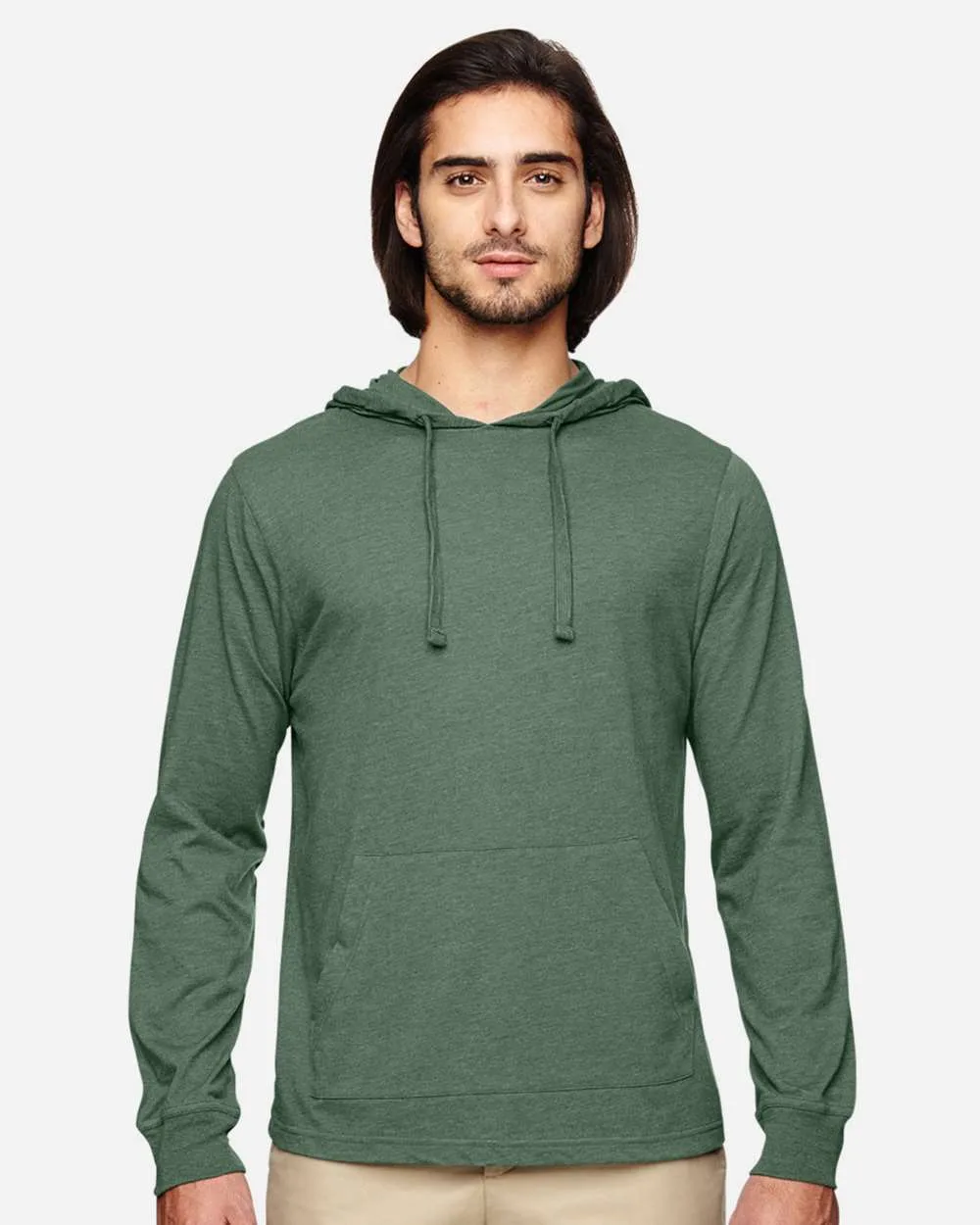 econscious EC1085 Unisex Eco Jersey Pullover Hooded Long Sleeve T-Shirt — blank hooded sweatshirt, front view