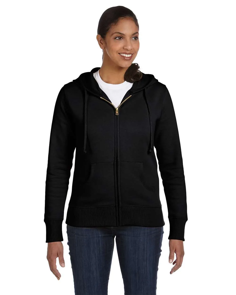 econscious EC4501 Women's Full-Zip Hooded Sweatshirt — blank hooded sweatshirt, front view