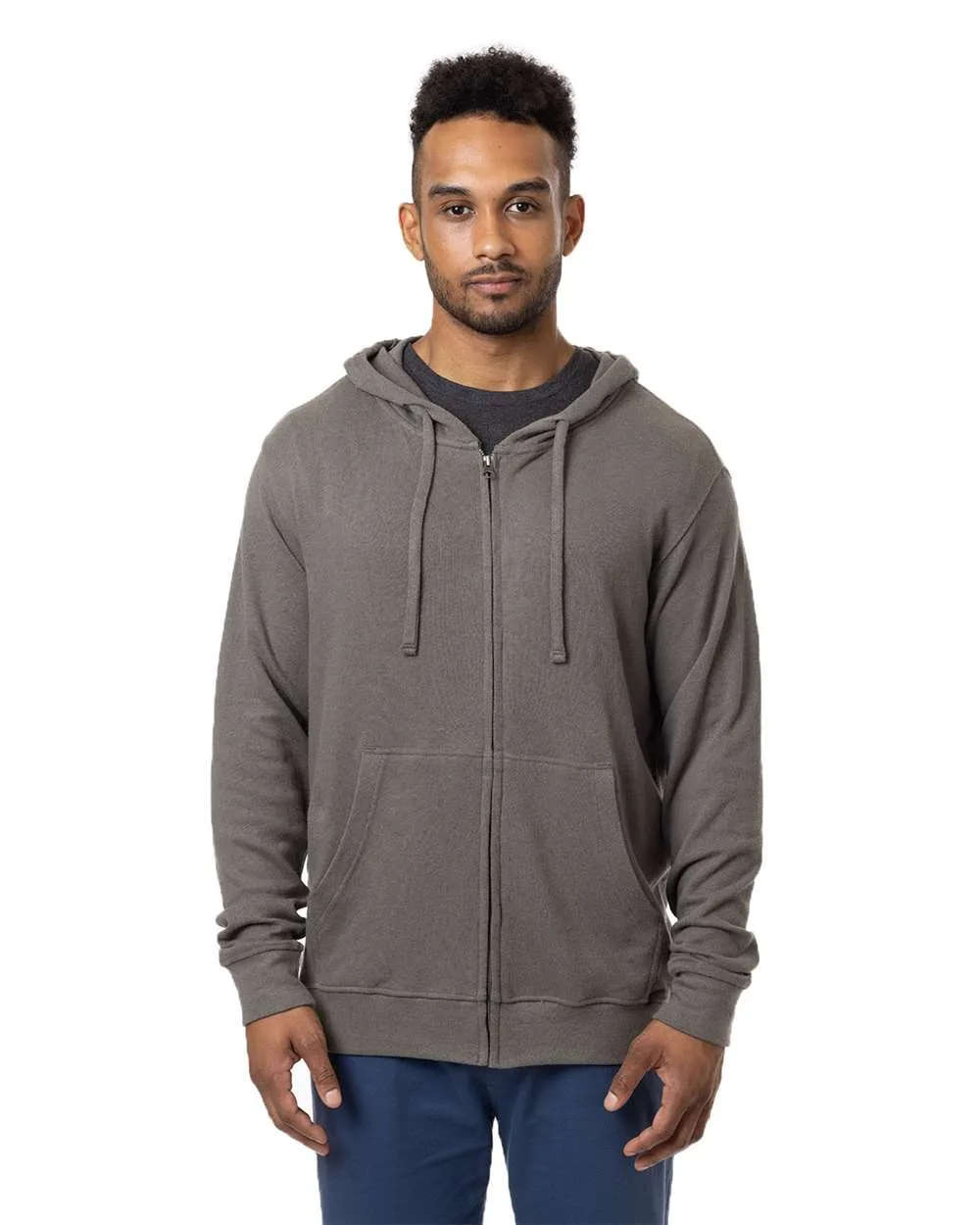 econscious EC5980 Unisex Hemp Hero Full-Zip Hooded Sweatshirt — blank hooded sweatshirt, front view