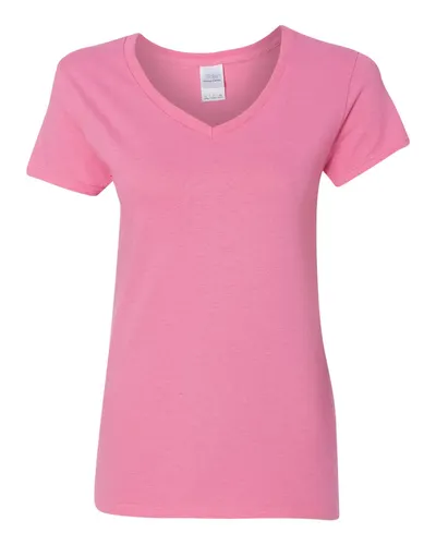 Gildan 5V00L Women's Heavy Cotton™ V-Neck T-Shirt — blank t-shirt, front view