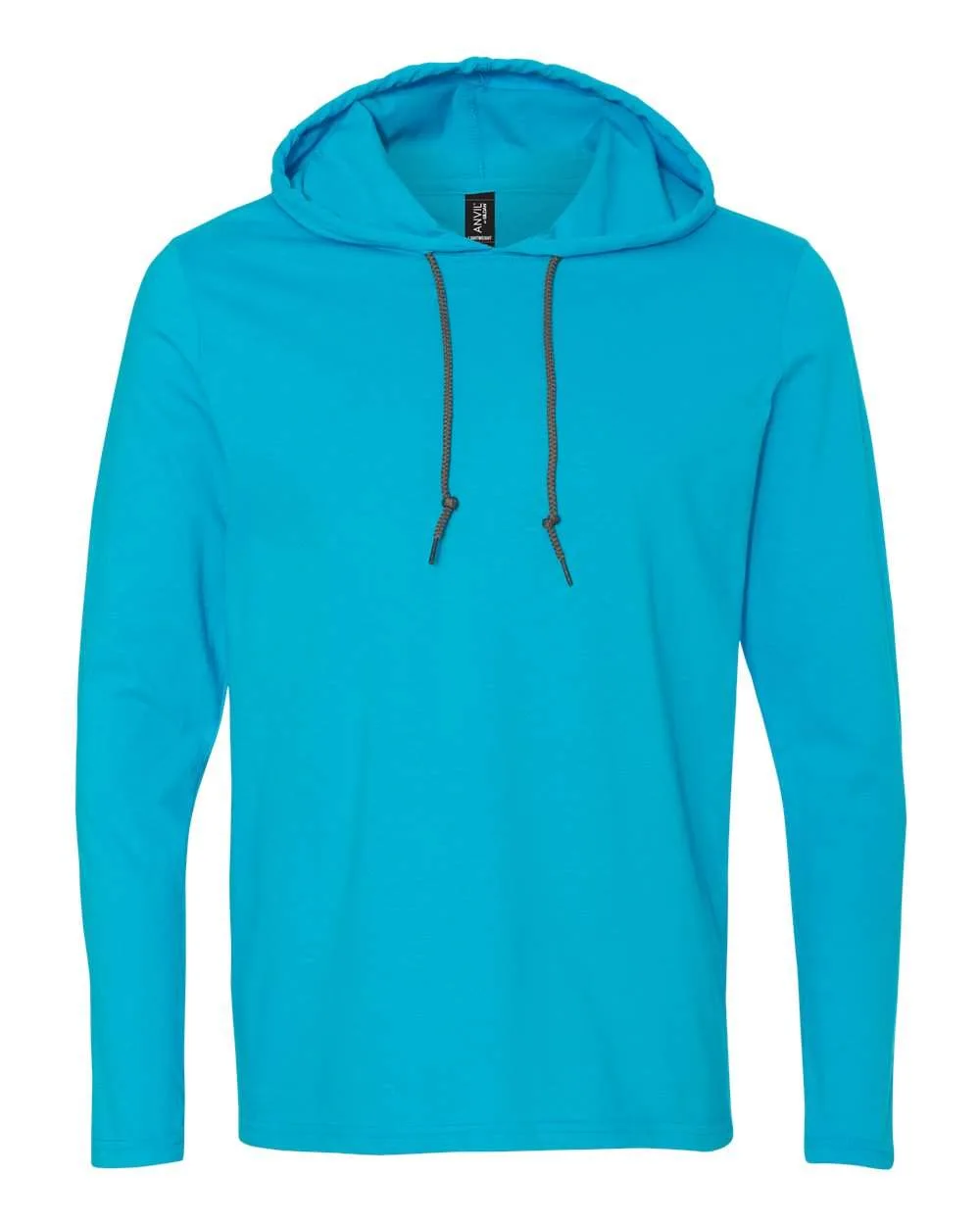 Gildan 987 Unisex Softstyle® Lightweight Hooded Long Sleeve T-Shirt — blank hooded sweatshirt, front view