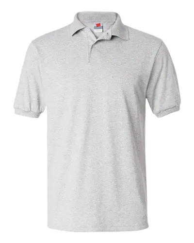 Hanes 054X Men's EcoSmart® Jersey Polo — blank polo, front view