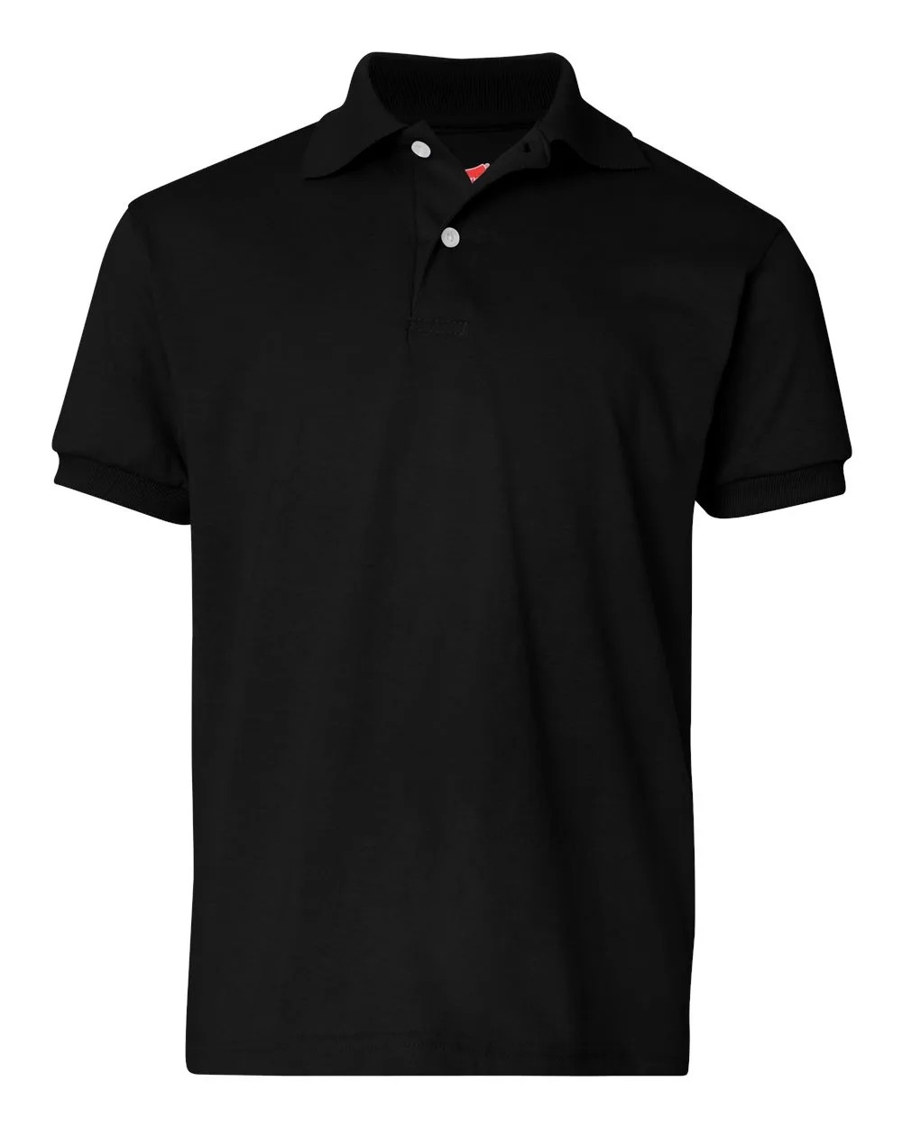 Hanes 054Y Youth EcoSmart® Jersey Polo — blank polo, front view