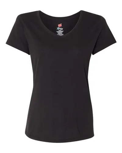 Hanes 42VT Women's Perfect-T Triblend V-Neck T-Shirt — blank t-shirt, front view