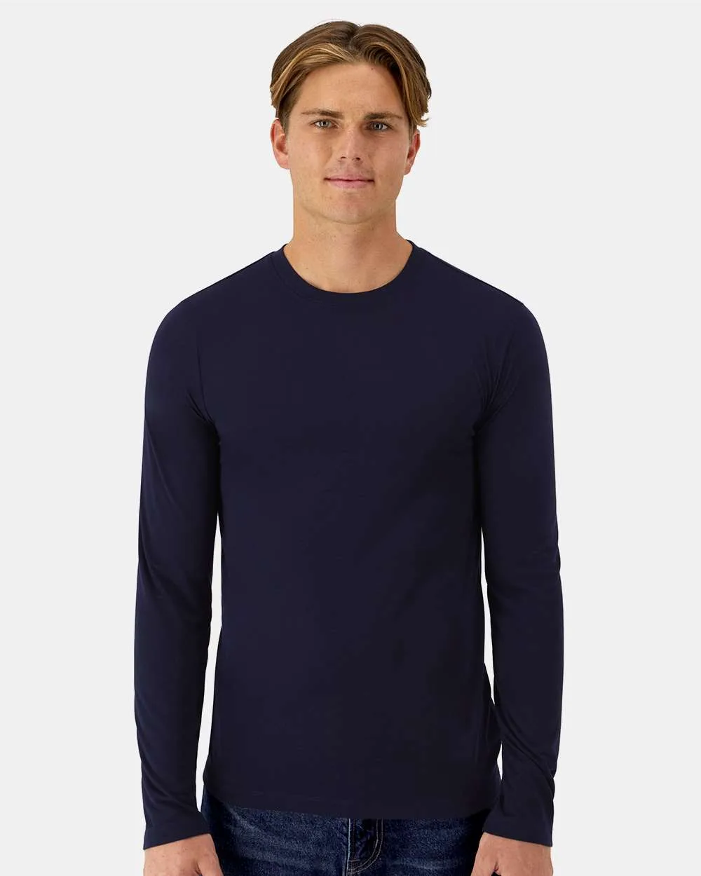 Hanes 484L Unisex Cool DRI® Cotton Touch Long Sleeve T-Shirt — blank long sleeve tee, front view