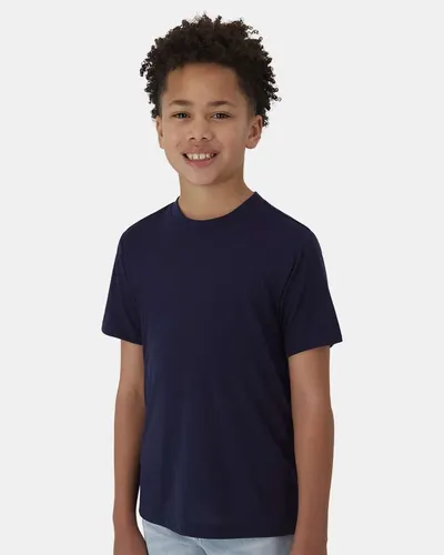 Hanes 484Y Youth Cool DRI® Cotton Touch T-Shirt — blank t-shirt, front view