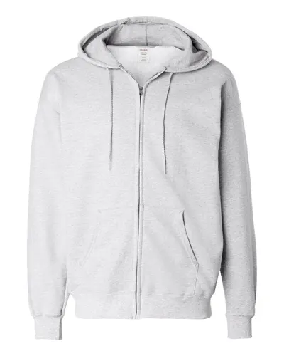 Hanes F280 Unisex Ultimate Cotton® Full-Zip Hooded Sweatshirt — blank hooded sweatshirt, front view