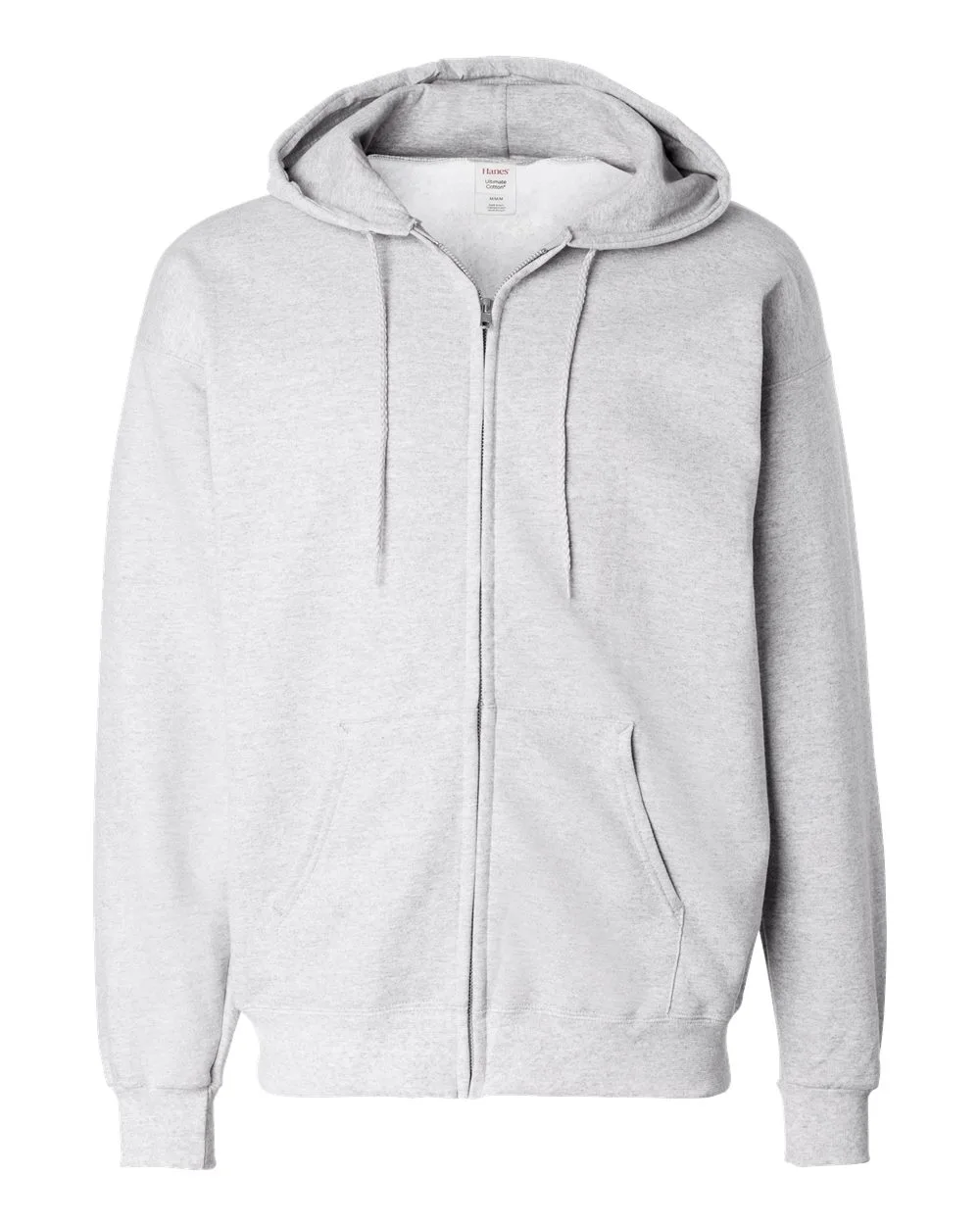 Hanes F280 Unisex Ultimate Cotton® Full-Zip Hooded Sweatshirt — blank hooded sweatshirt, front view