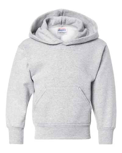 Hanes P473 Youth EcoSmart® Hooded Sweatshirt — blank hooded sweatshirt, front view