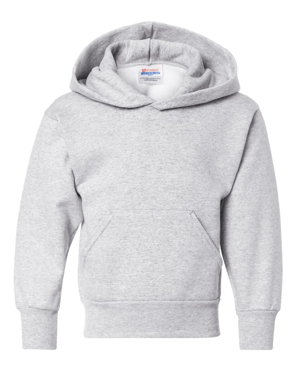Hanes P473 Youth EcoSmart® Hooded Sweatshirt — blank hooded sweatshirt, front view