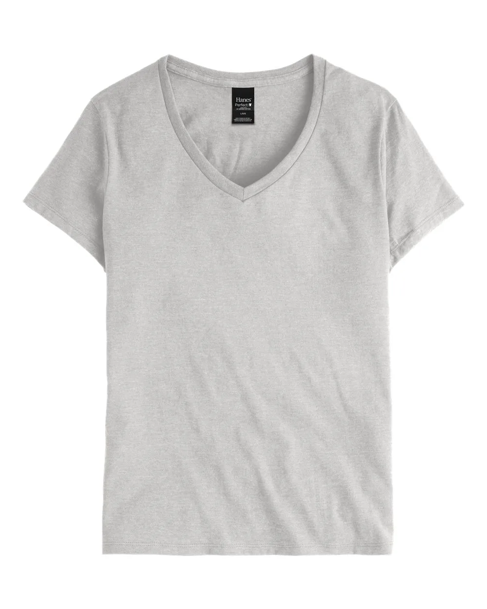 Hanes S04V Women's Perfect-T V-Neck T-Shirt — blank t-shirt, front view