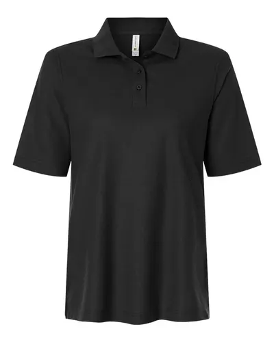 Harriton M105W Women's Maverick CVC Pique Polo — blank polo, front view