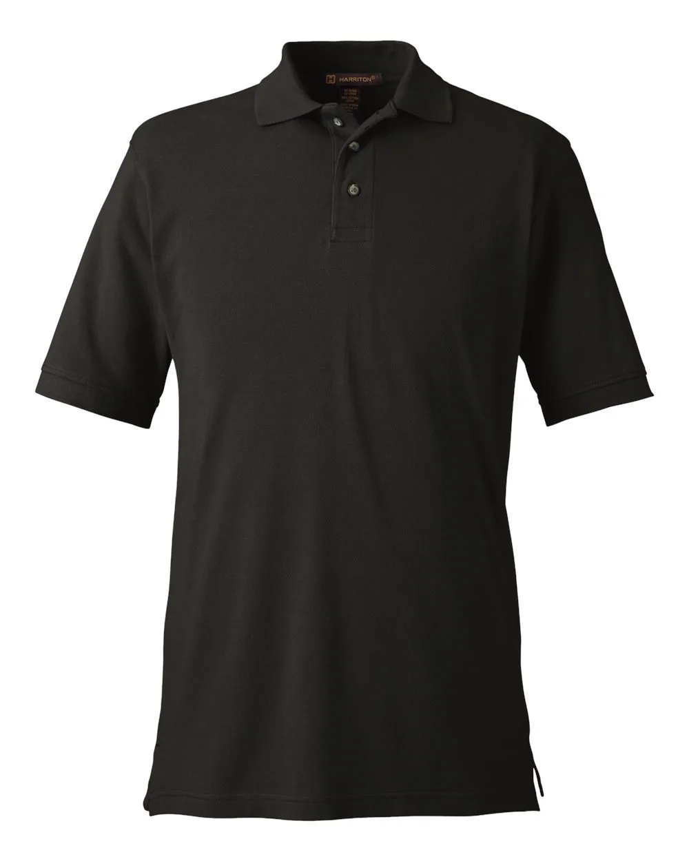 Harriton M200 Men's Pique Polo — blank polo, front view