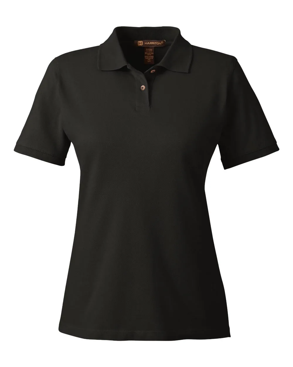 Harriton M200W Women's Cotton Polo — blank polo, front view