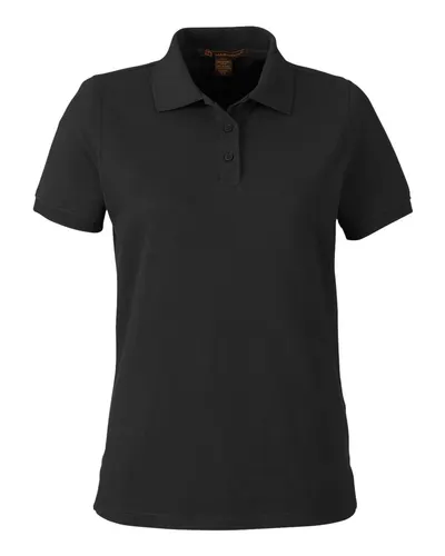 Harriton M205W Women's Valiant Cotton Snag Protect Polo — blank polo, front view