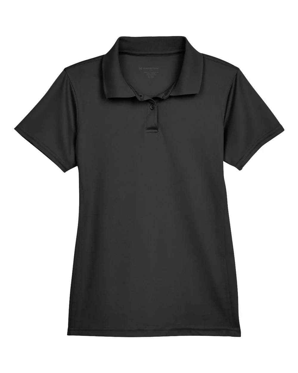 Harriton M315W Women's Polyester Jersey Polo — blank polo, front view