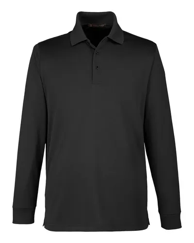 Harriton M348L Men's Advantage Snag Protection Plus IL Long Sleeve Polo — blank polo, front view