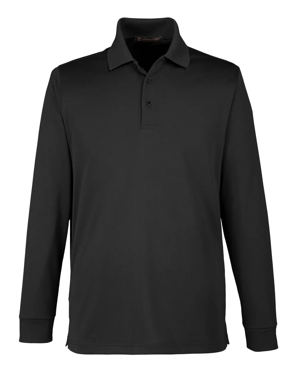 Harriton M348L Men's Advantage Snag Protection Plus IL Long Sleeve Polo — blank polo, front view