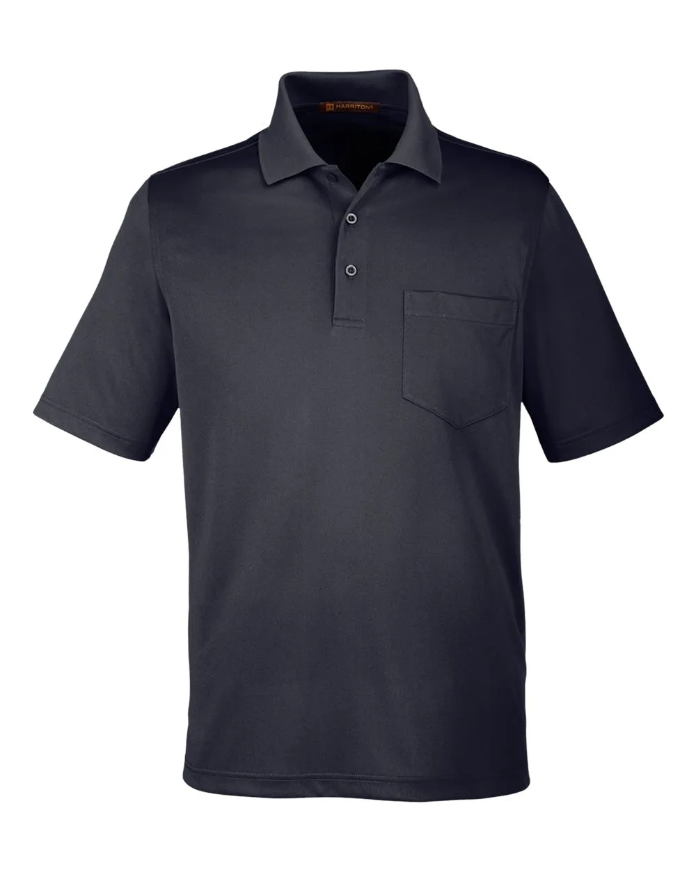 Harriton M348P Men's Advantage Snag Protection Plus IL Pocket Polo — blank polo, front view