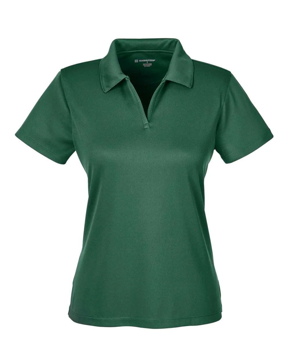 Harriton M353W Women's Double Mesh Polo — blank polo, front view