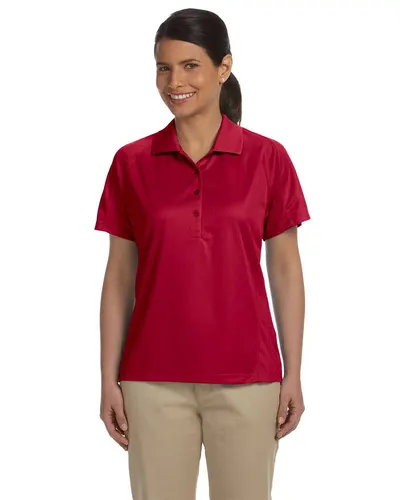 Harriton M374W Women's Polytech Mesh Insert Polo — blank polo, front view
