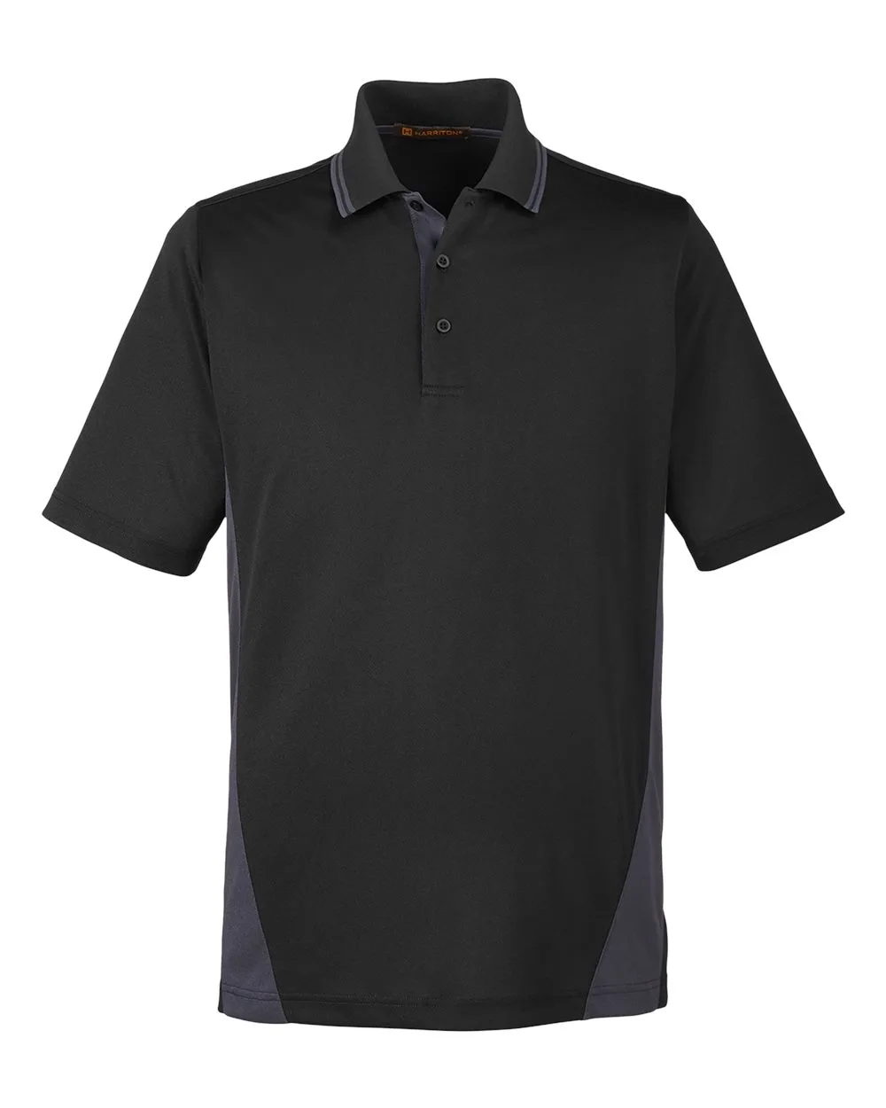 Harriton M386 Men's Flash Snag Protection Plus IL Colorblock Polo — blank polo, front view