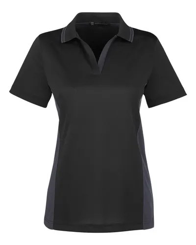 Harriton M386W Women's Flash Snag Protection Plus IL Colorblock Polo — blank polo, front view