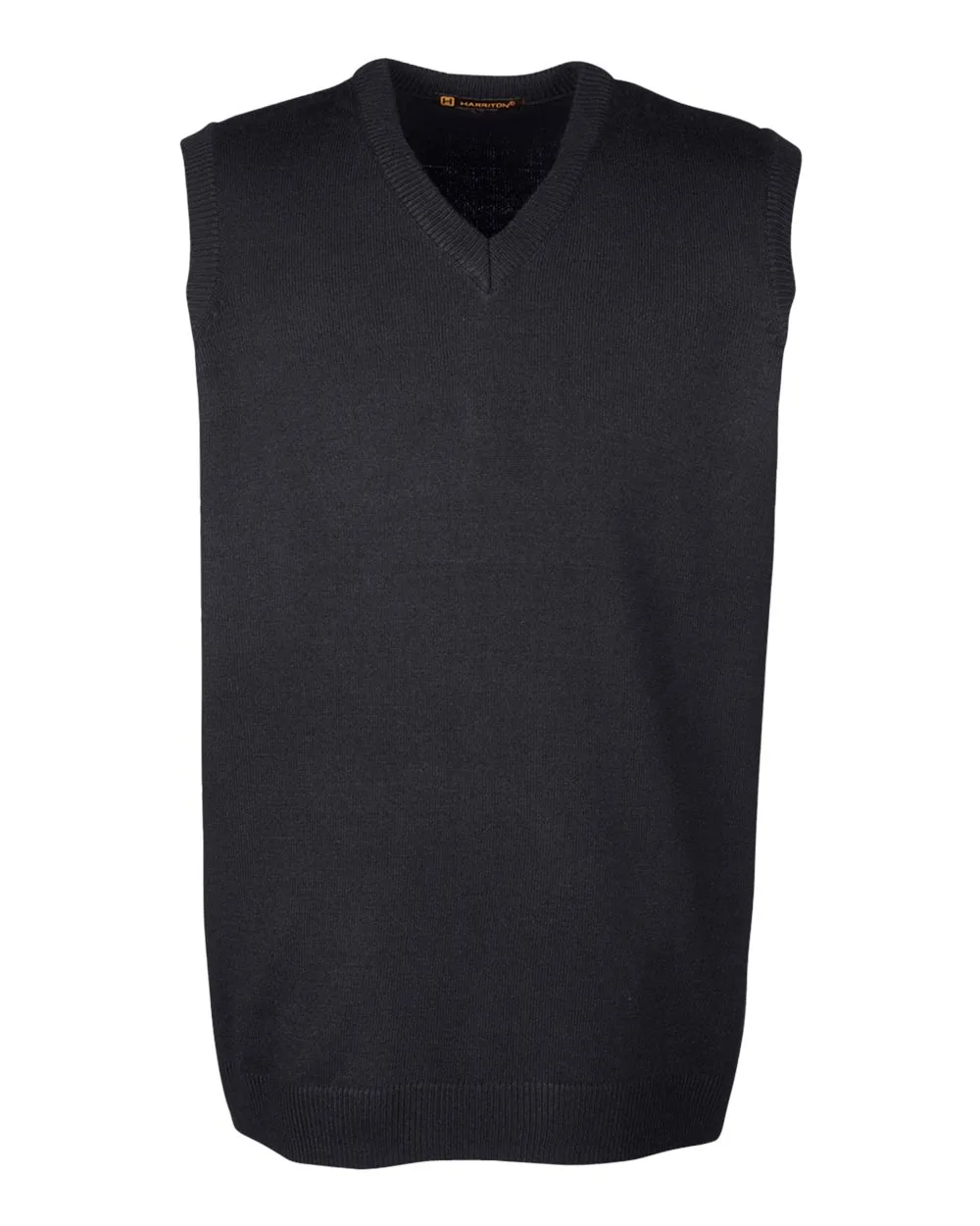Harriton M415 Men's Pilbloc™ V-Neck Sweater Vest — blank jacket, front view