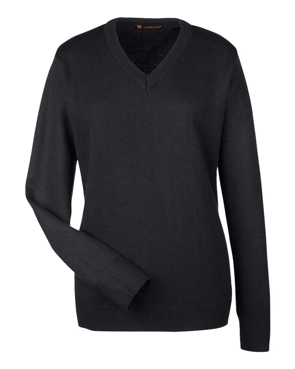Harriton M420W Women's Pilbloc V-Neck Sweater — blank garment, front view
