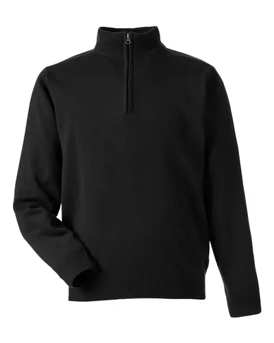 Harriton M421 Unisex Pilbloc™ Quarter-Zip Pullover Sweater — blank garment, front view