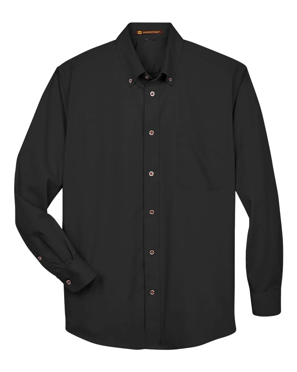 Harriton M500 Men's Easy Blend™ Twill Shirt — blank garment, front view