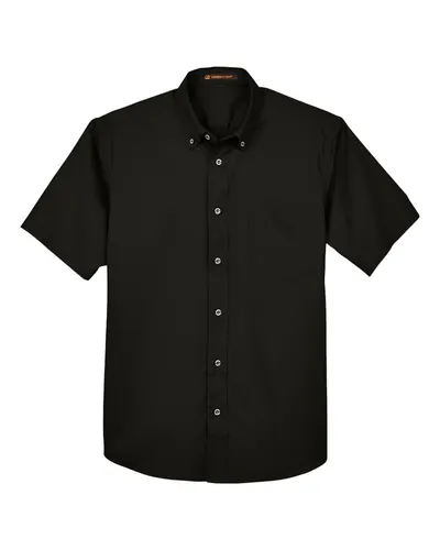 Harriton M500S Men's Easy Blend™ Twill Dress Shirt with Stain-Release — blank woven shirt, front view