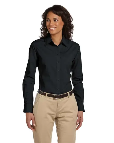 Harriton M510W Women's Essential Poplin — blank garment, front view