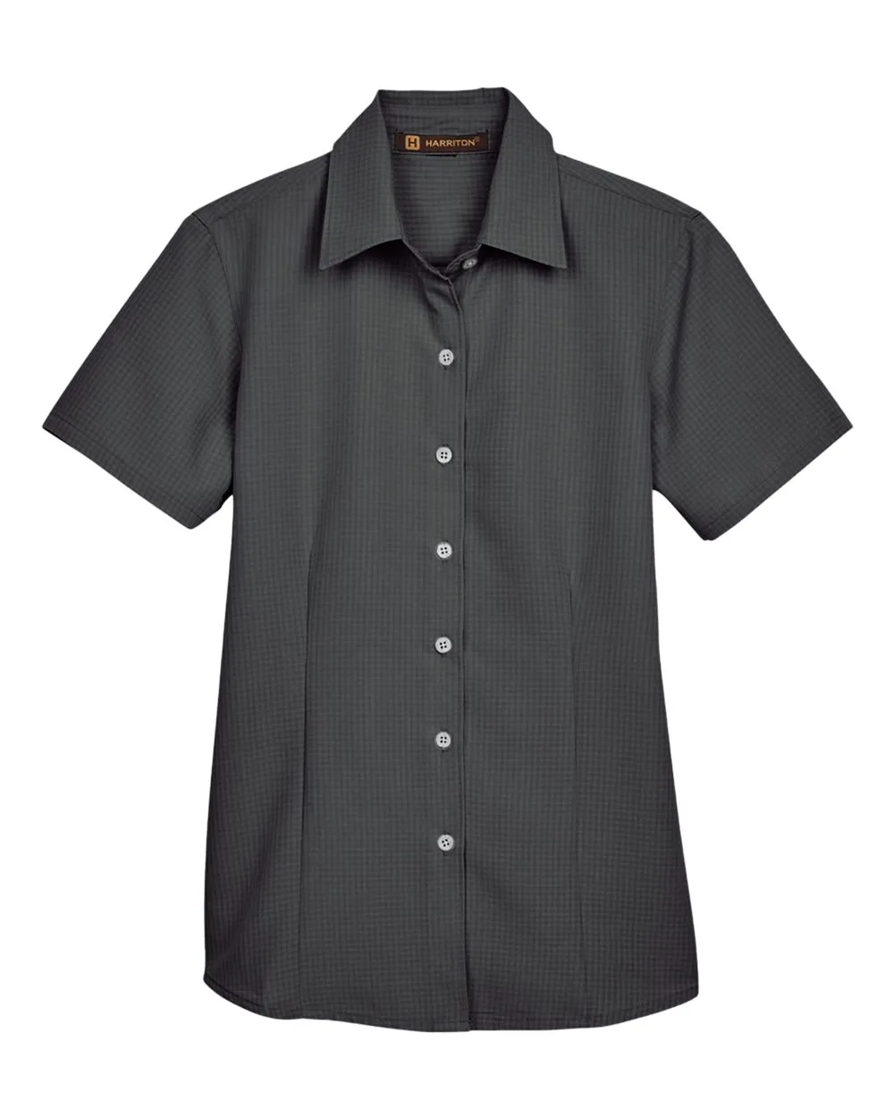 Harriton M560W Women's Barbados Textured Camp Shirt — blank garment, front view