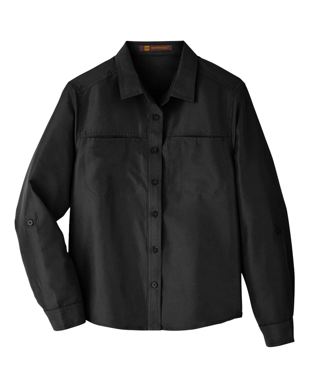 Harriton M580LW Women's Key West Performance Staff Shirt — blank garment, front view