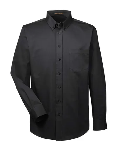 Harriton M581 Men's Foundation Cotton Twill Dress Shirt with Teflon — blank woven shirt, front view