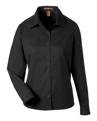 Harriton M585LW Women's Advantage IL Workshirt — blank garment, front view