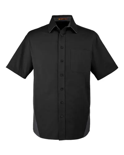 Harriton M586 Men's Flash IL Colorblock Shirt — blank garment, front view