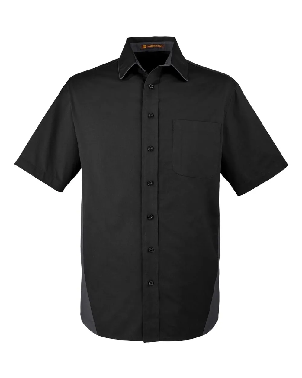 Harriton M586 Men's Flash IL Colorblock Shirt — blank garment, front view