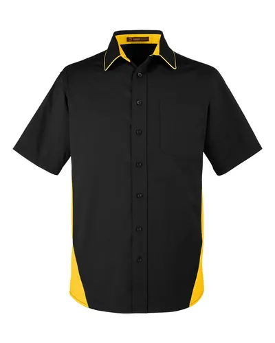 Harriton M586T Men's Tall Flash IL Colorblock Shirt — blank garment, front view