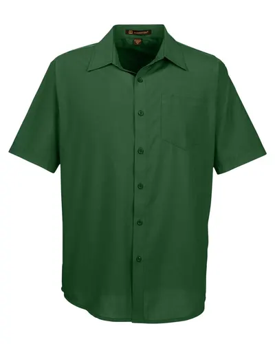 Harriton M610S Men's Paradise Short Sleeve Performance Shirt — blank garment, front view