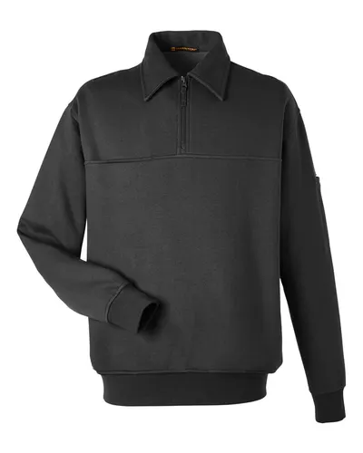 Harriton M712 Unisex ClimaBloc™ Heavyweight Tactical Quarter-Zip Pullover — blank garment, front view