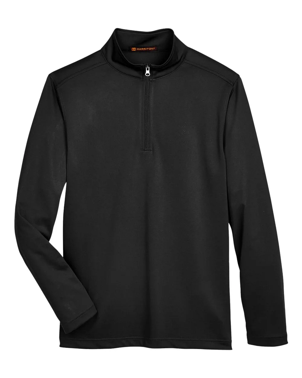 Harriton M748 Men's Advantage Snag Protection Plus Quarter-Zip Pullover — blank garment, front view